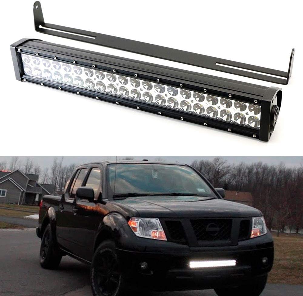 IJDMTOY Lower Grille 20 Inch LED Light Bar Kit For 2004 18 Nissan