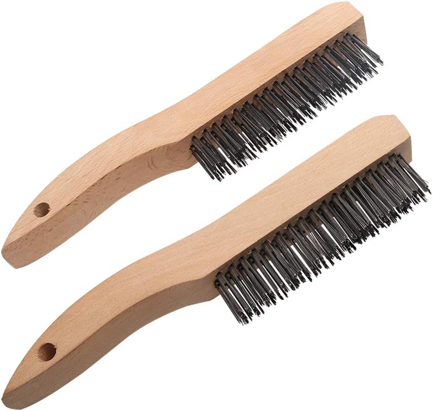 Wire Brush, 2 Solid Carbon Steel Wire Scratch Brushes for