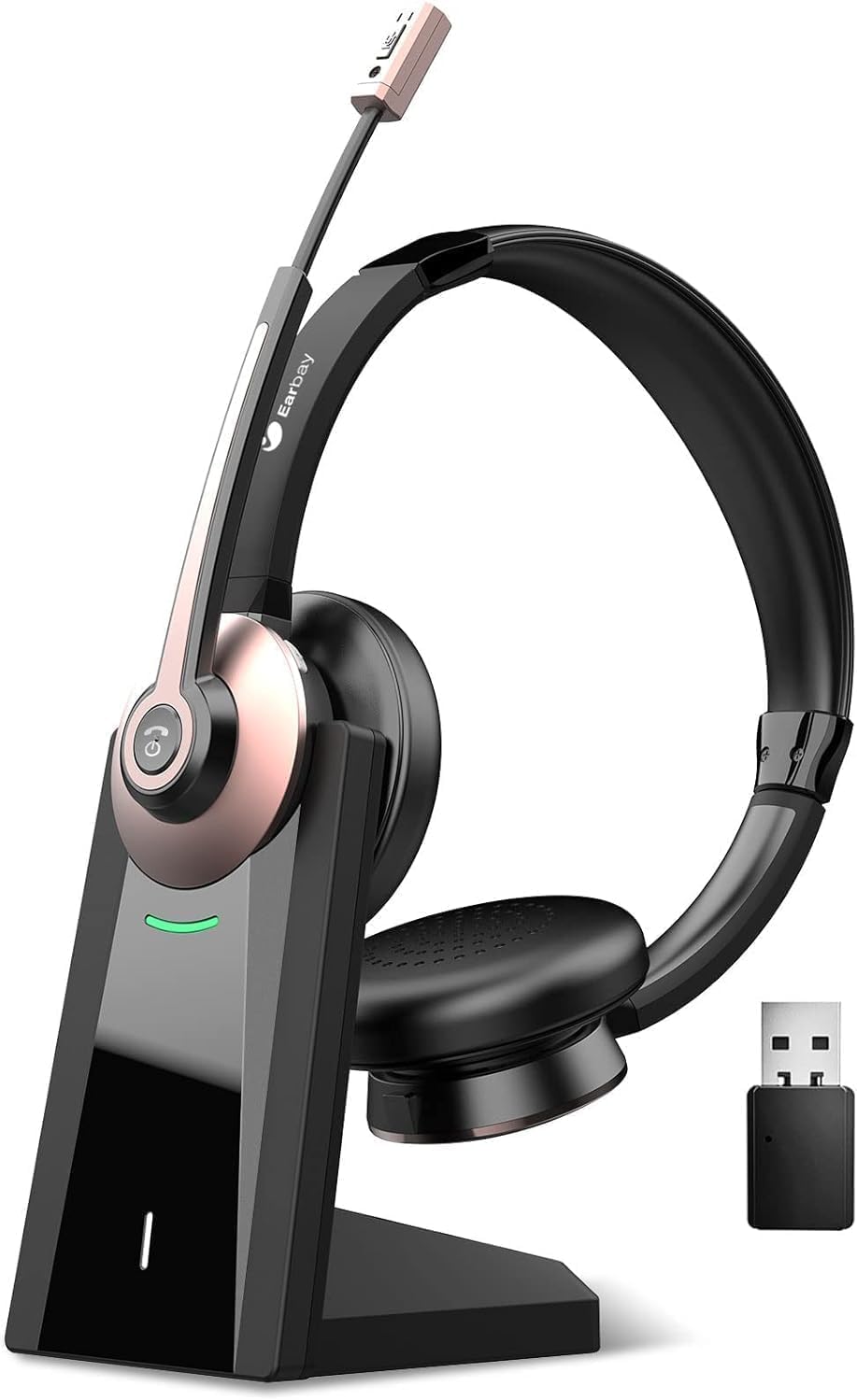 Photo 1 of Earbay Wireless Headset - Bluetooth Headphones with Microphone Noise Canceling & Mute, Bluetooth Headset with USB Dongle/Charge Dock for PC Computer Cell Phone Work Office Meetings Call Teams