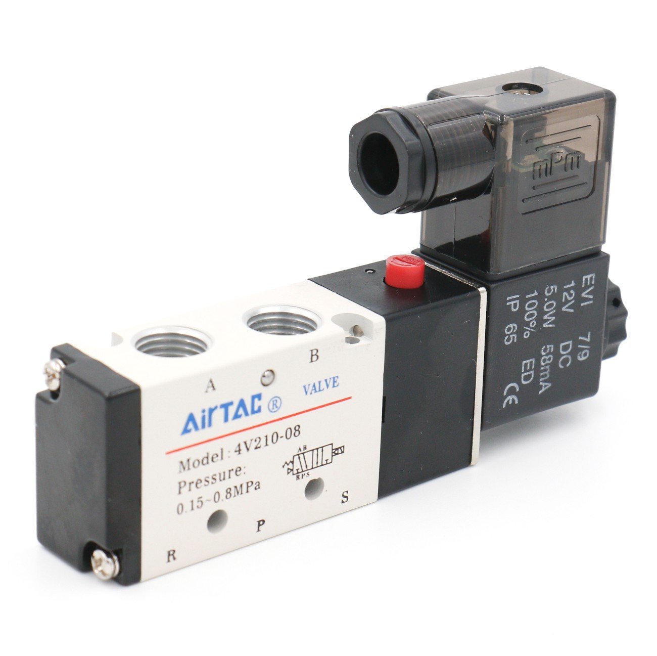 Air Pneumatic Solenoid Valve 2 position 5 way 1/4" 4V21008FDC24V