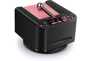 Nileole Automatic Card Dealer Machine, 360° Rotating 2 Decks Card Dealer, Built-in 2800MAH Rechargeable Battery, Casino Playing Card Table Accessories for UNO, Blackjack (Black)