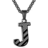 Zocomi Valentines Day Gift for Him - Initial Necklace Gifts for Men Boys, Stainless Steel American Flag Pendant Jewelry for Kids Teen Boys
