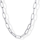 PAVOI 14K Gold Plated Chunky Chain Choker Necklaces for Women | Gold Statement Graduated Link Chain Necklace | Bold Oval Link Barbell Links Paperclip Chains