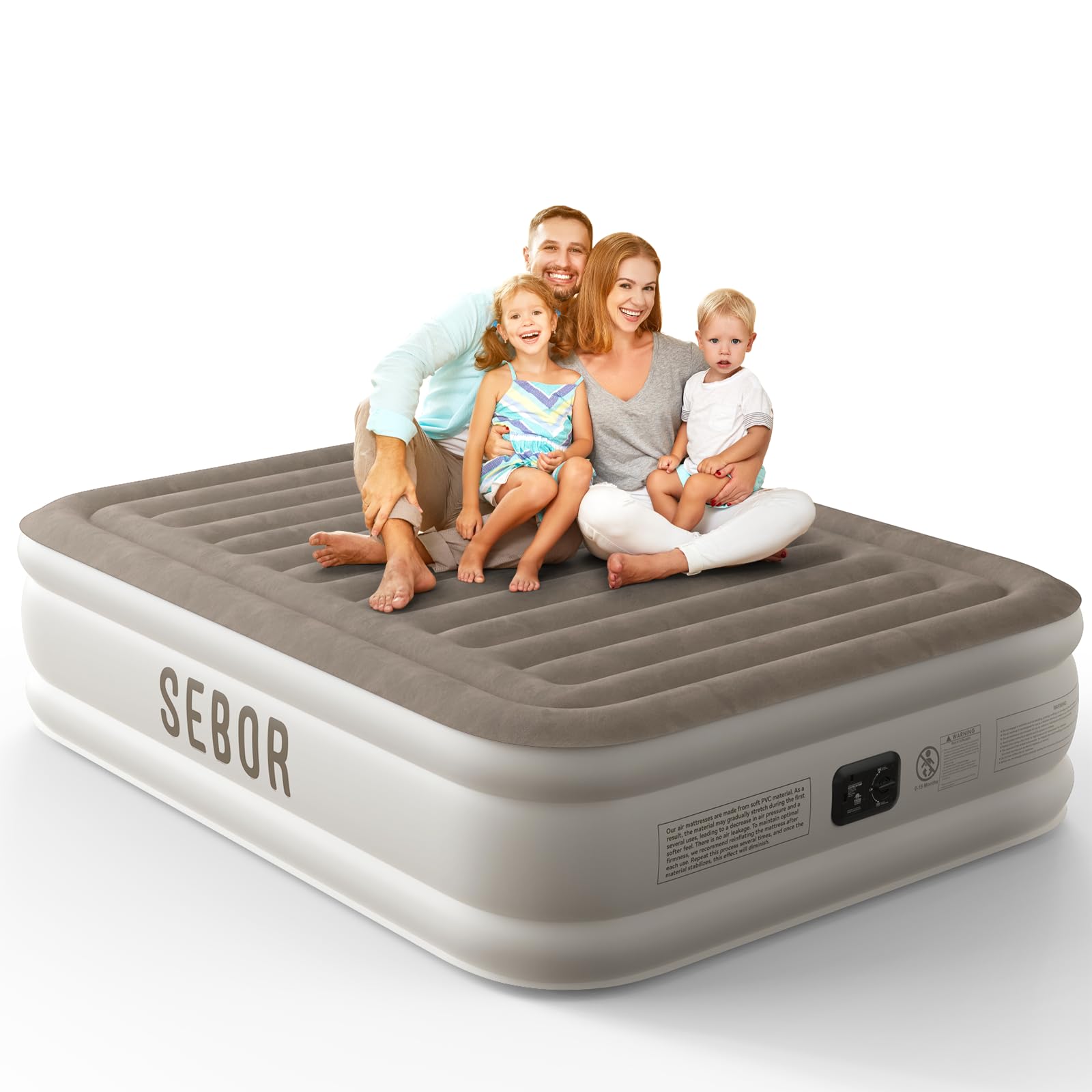 Photo 1 of *HAS MINOR AIR LEAK* Sebor Luxury Air Mattress Queen with Built in Pump, 18 inch Inflatable Mattress, Weight Capacity of up to 660 lb MAX, Durable Blow Up Mattress for Home&Guests