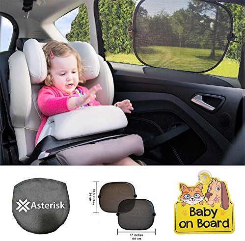 Asterisk Car Sun Shade - Rear and Side Window Protector Black
