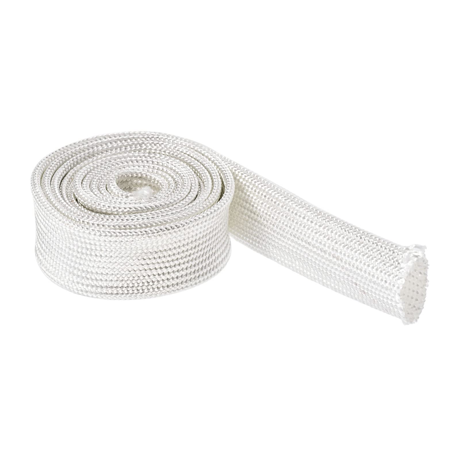 Rebower Fiberglass Sleeve Insulated Cable Protection Tube [for High-Temperature Applications] - 1M-14mm / White