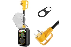 YongerTool RV Surge Protector 30 amp,Waterproof Cover RV Voltage Protector Monitor with Rugged Pull Handle Designed for RV Camper Travel Trailer