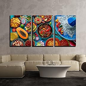 Mexican Food Mix Background Wall Decor x3 Panels