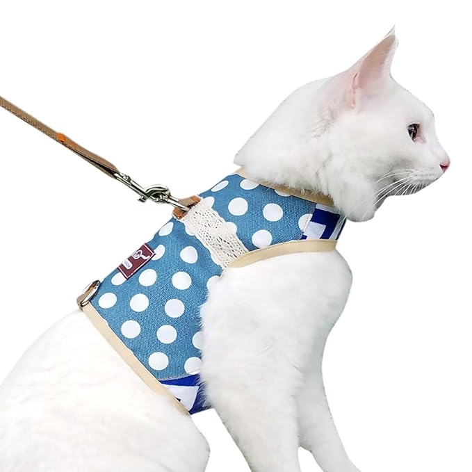 Yizhi Miaow Escape Proof Cat Harness with Leash Medium, Adjustable Cat
