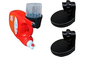 GENERIC (2) Laundry Detergent Cup Holders with Drip Tray, Compatible lid Drain for Tide, Arm Hammer, Xtra, All, Purex and Persil. No-Leak Drain System, Black, Made in The USA.