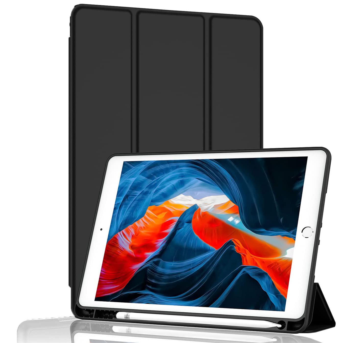 BXGH Case for iPad Pro 11 Inch, 2022/2021/2020/2018 Model Compatible with Pen Auto Wake/Sleep Protection (Black)
