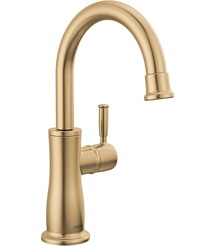 Delta Renaldi Brushed Gold Bar Faucet with Pull Down Sprayer