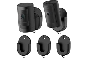 ALERTCAM No Drill Wall Mount Compatible with Stick Up Cam and Ring/Indoor Cam, Strong Adhesive and No Screws Indoor Camera Mount(3Pack,Black)