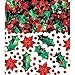 Festive Red & Green Christmas Botanical Metallic Foil Confetti Mix - 2.5 oz. (1 Pack) - Perfect for Xmas Party Decorations & Holiday Celebrations