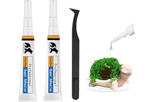 WAN2TLK Aquarium Glue, Clear Reef Glue with Tweezers, Instant Aquarium Glue for Plants and Rocks, Super Adhesion for Fish Tanks Aquariums (2PCS)
