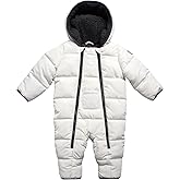 DKNY Baby Boy Snowsuit - Weather Resistant Polar Fleece Lined One Piece Snowsuit Baby Winter Suit With Soft Sherpa Hood