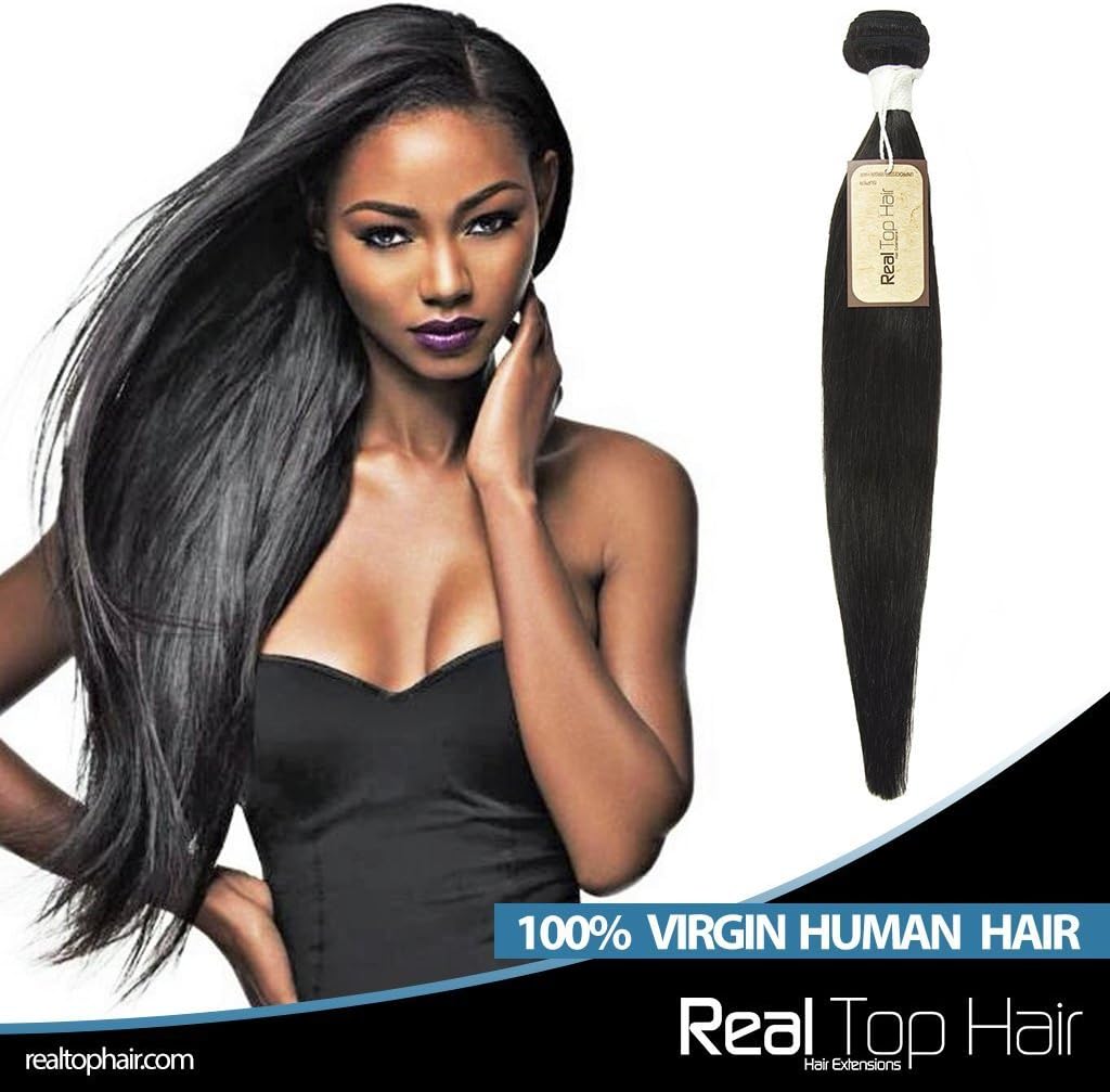 RealTopHair Peruvian 10A Remy Human Virgin Unprocessed Silky Straight 100g 14"