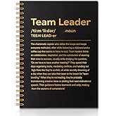 QYUVK Team Leader Definition Gold Foil Hardcover 160 Pages Blank Spiral Notebooks, Inspirational Leadership Gifts for Team Leader Supervisor, Boss's Day Gifts, Thank You Gifts for Manger Mentor