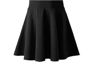 Hvididan Skirt for Girls,Uniform Pleated Skater Skirts Kids Casual Mini Flare Plain Skirt