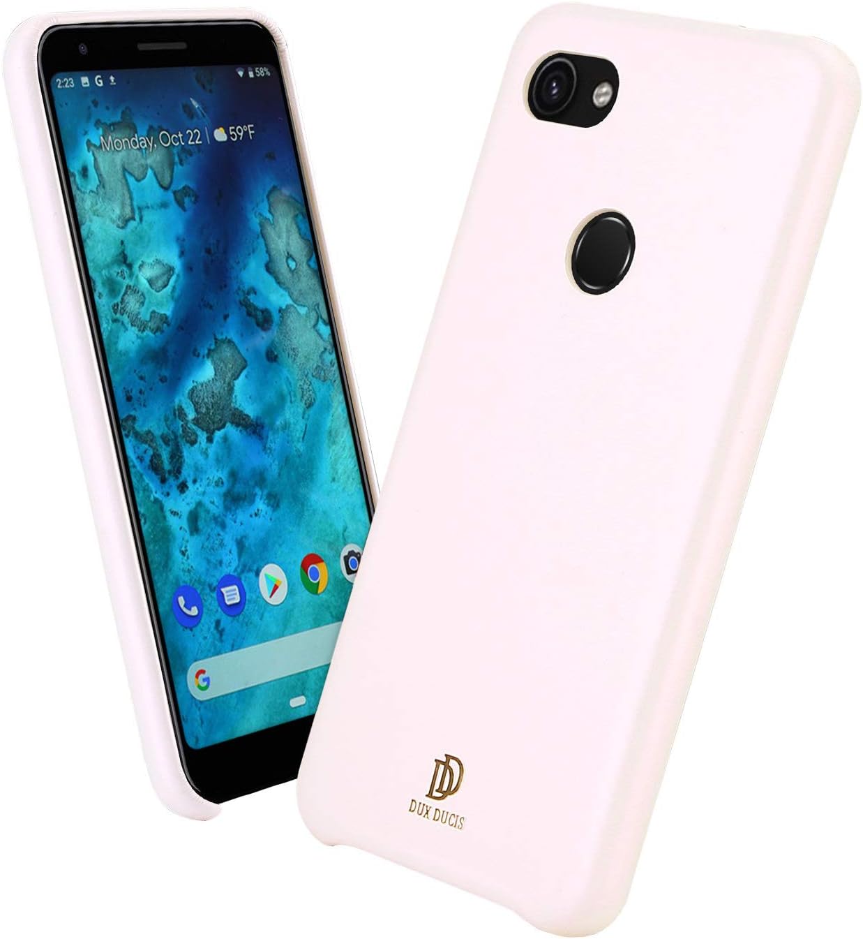 DUX DUCIS Case for Google Pixel 3a, Slim Thin Soft PU Leather Back Cover, Anti-Scratch Phone Case for Google Pixel 3a (Pink)