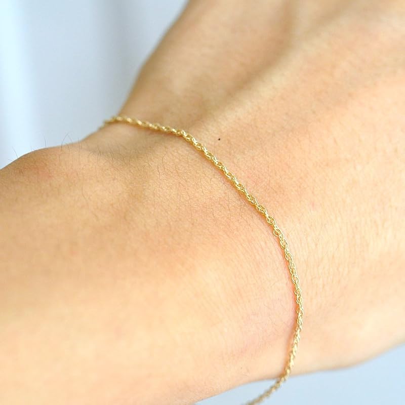14K Gold Chain Bracelet, Delicate Gold Bracelet, Minimum