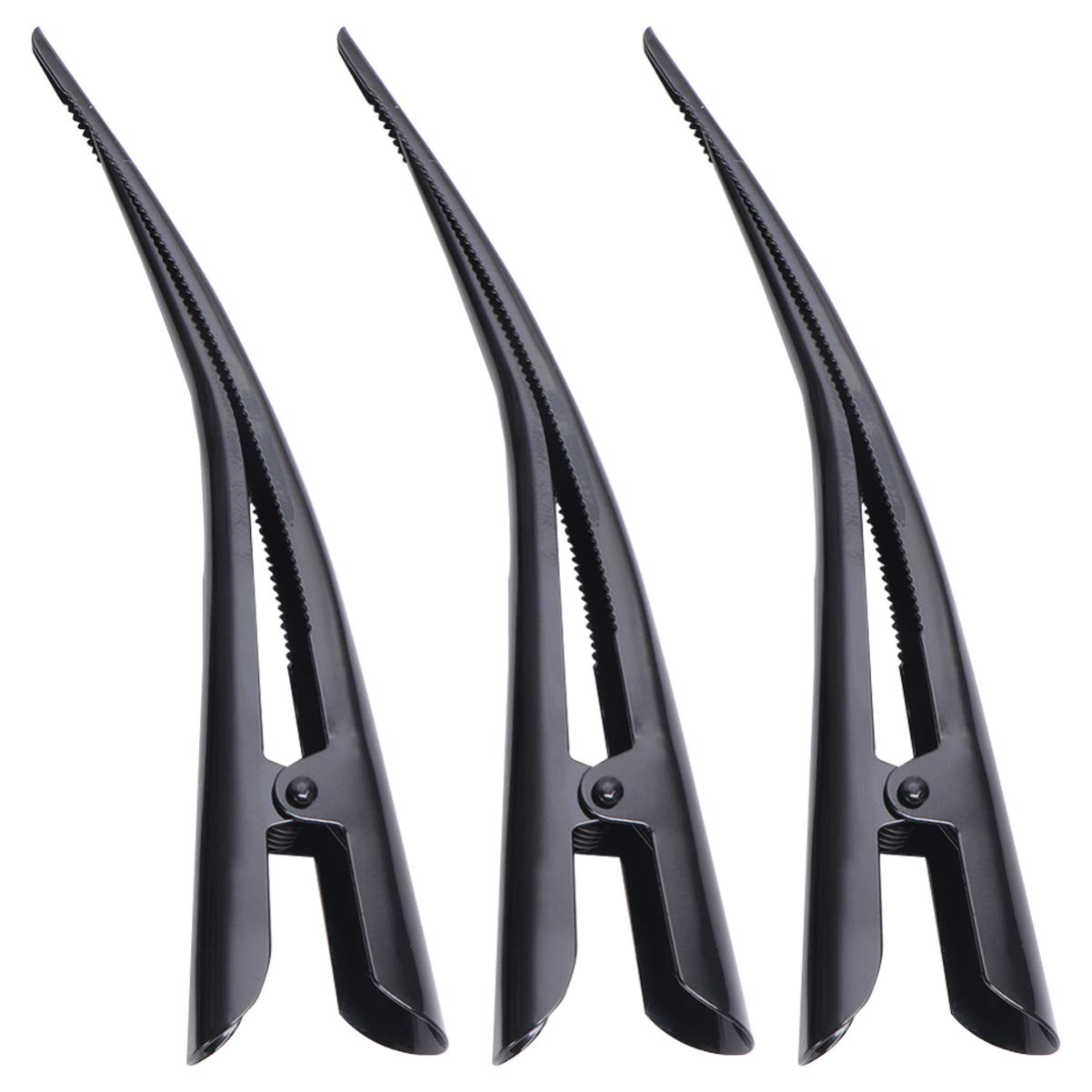 Minkissy 3pcs Metal Duckbill Clip Crocodile Hair Clips Salon Hairpin DIY Style Hairpin Hair Clips Hairdresser Styling Accessories Hair Clips (Black)