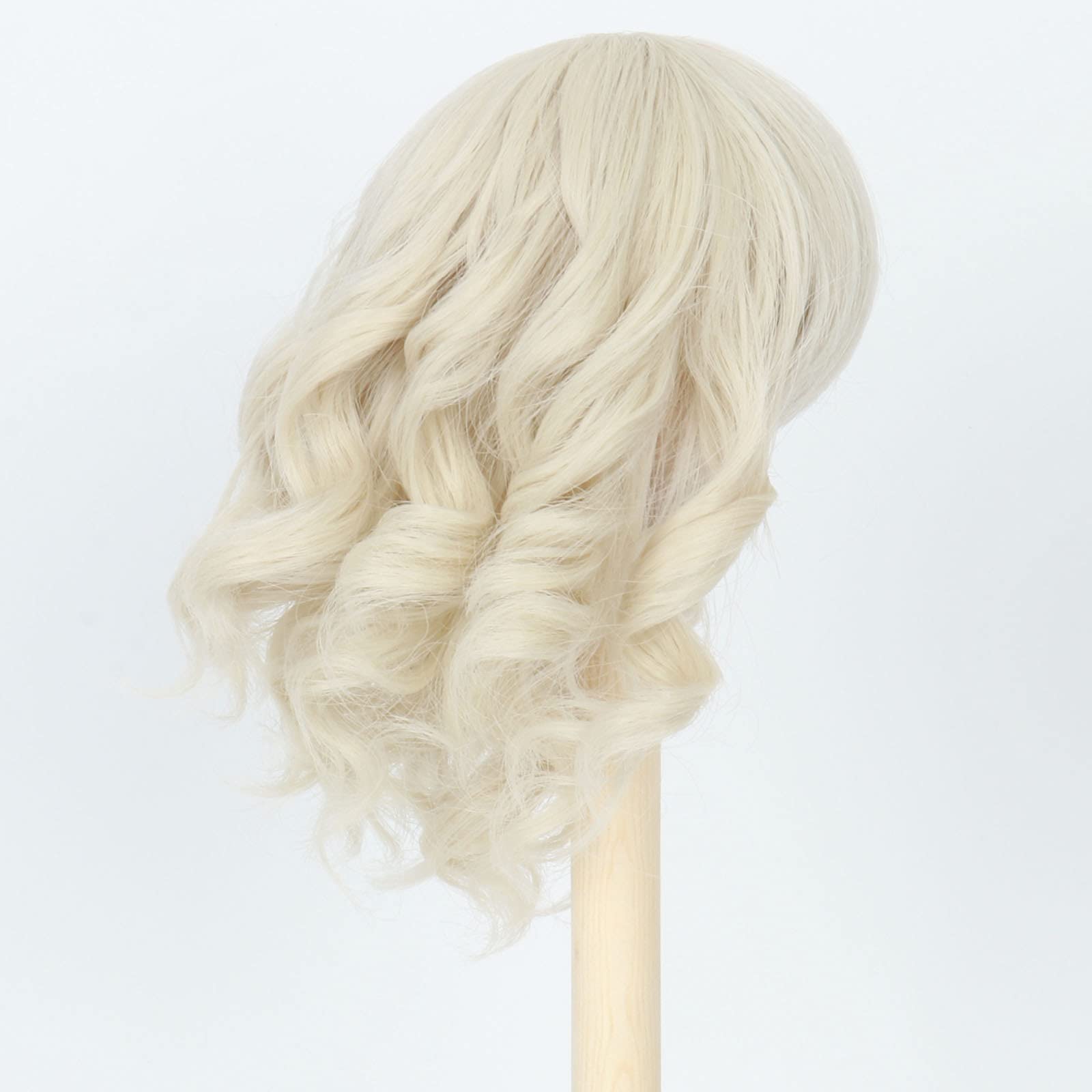 Miss U Hair Cute 7-8 Inch (for 17CM-19CM's head) 1/4 BJD Doll Wig Short Wavy MSD DOD Pullip Dollfie Doll Wig DIY Handmade Accessories KB14-Blonde