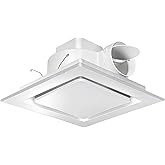 Bathroom Exhaust Fan 10" Panel Ultra Quiet without Light（8x8" Mount）, 0.7 Sone 110CFM, 4" Duct for Bathroom/Garage/Home