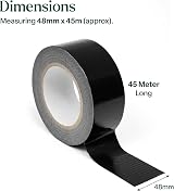Winsome Black Duct Tape 48mm x 45m Waterproof Gaffer Tape Heavy Duty view 2