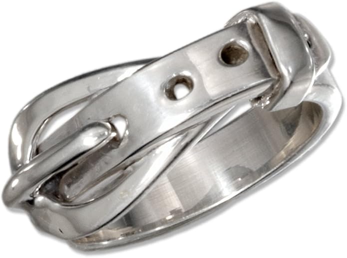 Sterling Silver Belt Buckle Ring (size 10) Amazon.co.uk Jewellery