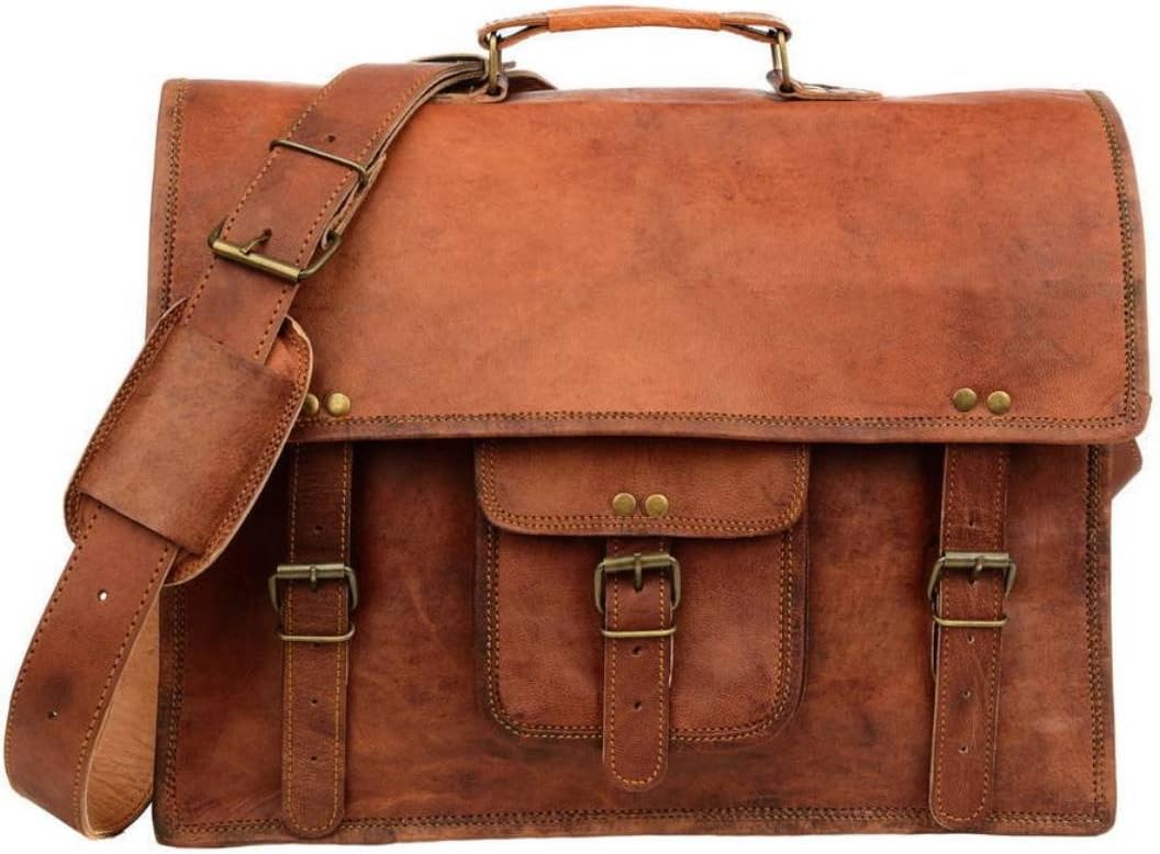 Leather Messenger Bag Laptop Briefcase Satchel Shoulder Computer Distressed Brown Handmade Bag for Women