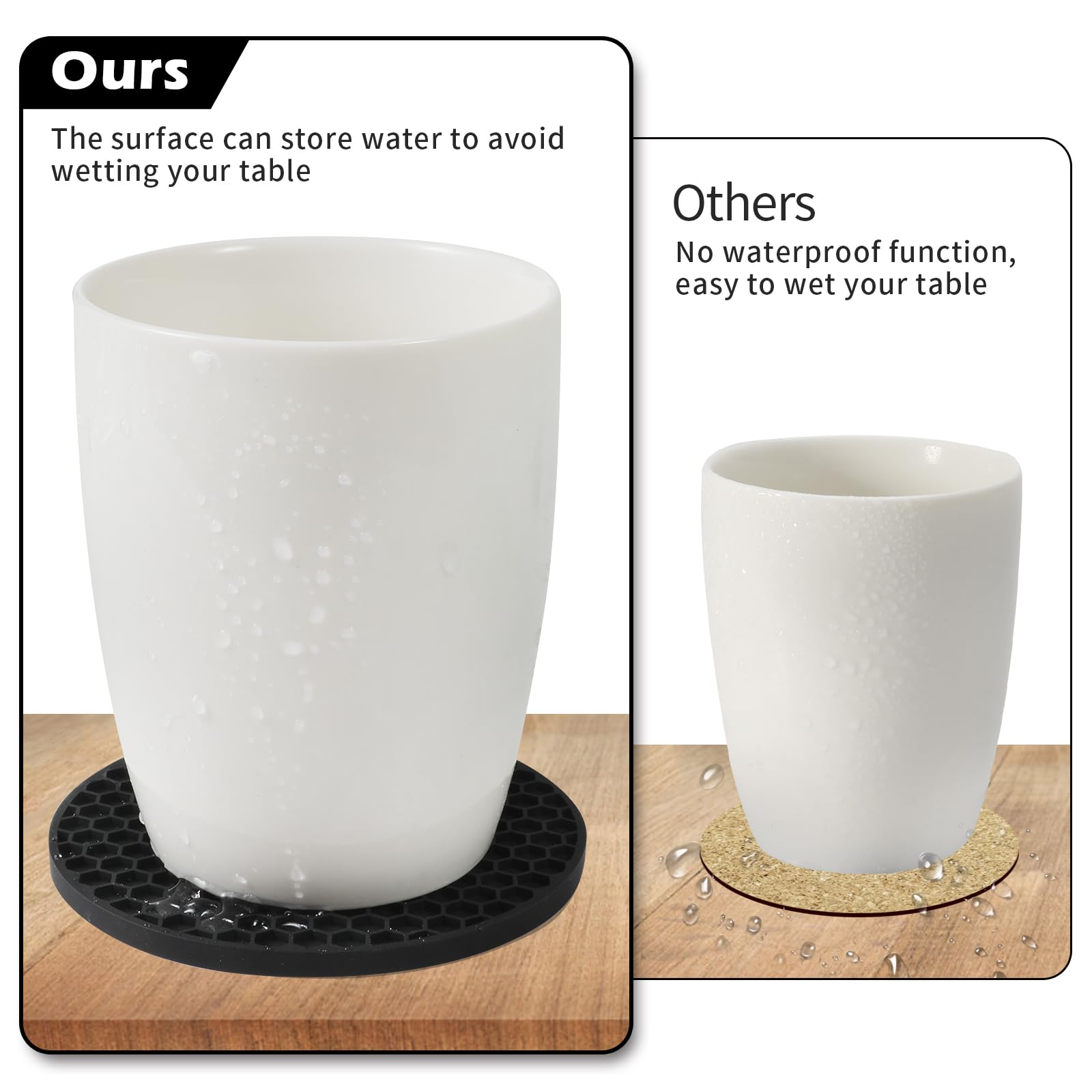 Silicone Coasters Set of 16 with Holder,Coasters