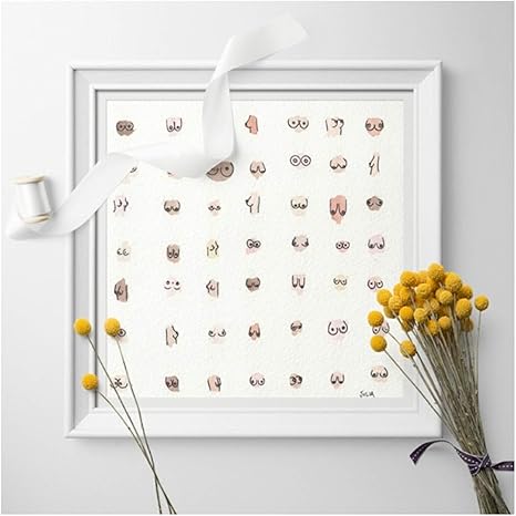 Amazon Co Jp 胸の壁の芸術の写真のサイズおっぱいキャンバスアートプリント絵画ポスター家の装飾のための水彩画の壁の写真 ホーム キッチン