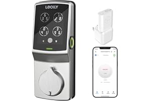 Lockly Secure Pro, Wi-Fi Smart Deadbolt, Keyless Entry Door Lock, PIN Genie® Keypad, 3D Biometric Fingerprint Sensor, Auto Lock - Satin Nickel (PGD728WSN)