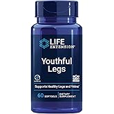 Life Extension Youthful Legs, Blood Flow, Vein Support, Circulation Supplement, Leg Health, Orange Peel Extract, diosmin, Gluten Free, Non-GMO, 60 softgels