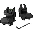 TFFUAM Foldable Fiber Optic Nylon Sights Flip Up Front and Back Sights Fiber Sights Set Back Up Sight Fit for Picatinny and Weaver 20mm Rails