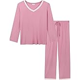 Joyaria Women's Bamboo Viscose Pajamas Set - Cooling Moisture-Wicking Sleepwear for Night Sweats, Soft Lightweight (S-XXL)