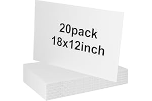 NEWFLAGER 20 Pack 18'' x 12'' White Corrugated Plastic Sign Blank Board Double Sided for Garage Sale, Rent, Birthday Party, Guidepost Decorations