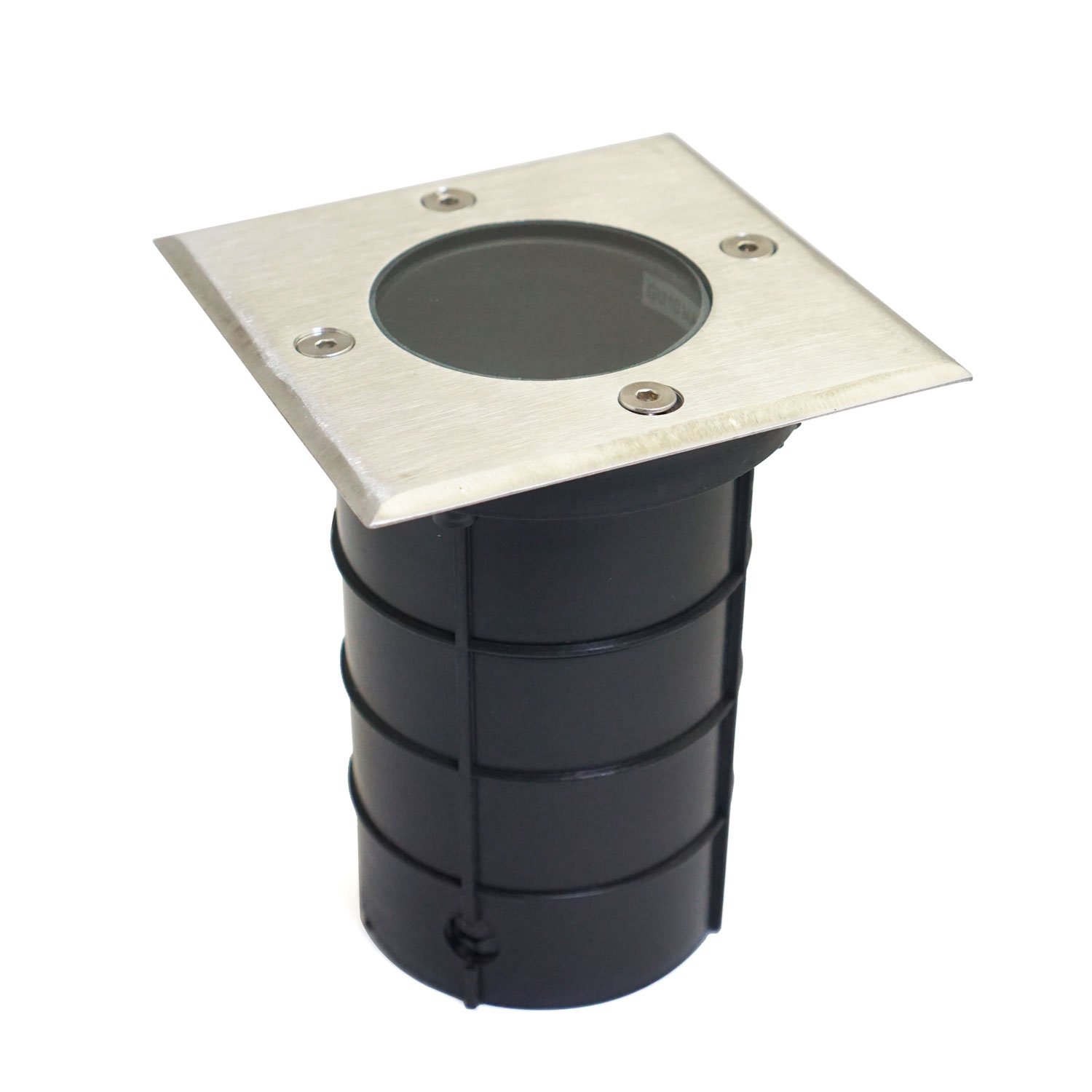 UKEW GU10 LED Recessed Ground Lights - Stainless Steel Marine Grade 316 IP67 Waterproof Buried Uplighters - Underground Lamp for Walkover Drive Pathways (Square)