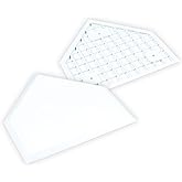 CHAMPRO Baseball/Softball Official Size Home Plate,Waffle Bottom without Spikes, 1/2" Thick, White