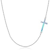 EVER FAITH 925 Sterling Silver Simple Sideways Cross Pendant Choker Necklace Birthday/Mothers Day/Valentines/Christmas Jewelry Gift for Women