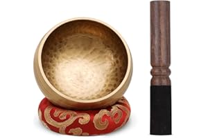 Biggo Tibetan Singing Bowl Set-Meditation Sound Bowl for Yoga,Mindfulness Chakra Healing,Self-Regulation,Handcrafted(4Inch)