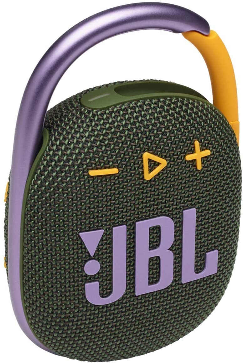JBL Clip 4 Bluetooth Portable Speaker with Integrated Carabiner, Waterproof and Dustproof, Green