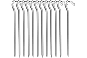 Tent Stakes Tent Pegs Aluminium Metal Heavy Duty Tent Hooks Camping Hard Ground Pegs for Camping, Beach, Garden Netting, Foot