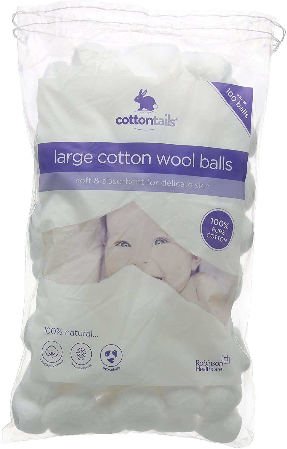 Cottontails Large Cotton Wool Balls - Pack of 200
