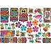 Assorted Multicolor Tiki Printed Paper Cutouts Mega Value Pack - 5