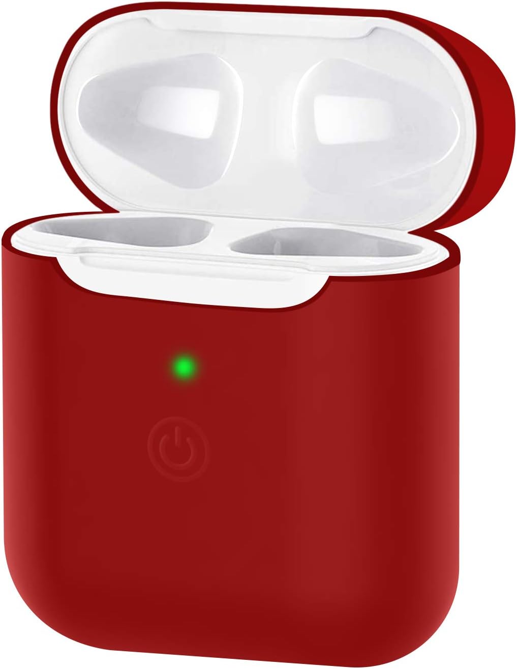 Wireless Charging Case with Silicone Cover, 450 mAh Battery Capacity Silicone Protective Case Compatible with Earbud (Red)