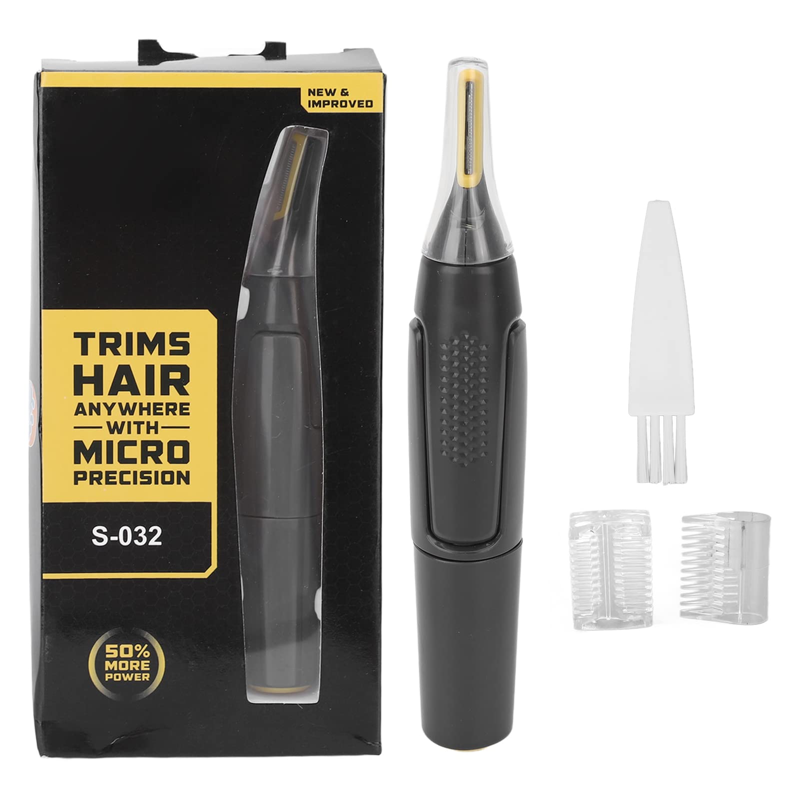 YUYTE Ear and Nose Hair Trimmer, Professional Electric Painless Trimmer for Men Women, 3 in 1 Facial Hair Trimmer, Detachable Washable Head, 45 Degree Accurate Trimming