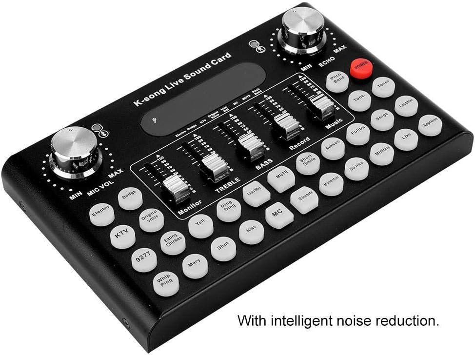 Ear Sound Card External Sound Card, Audio Mixer Live Sound Card with 3.5mm Headphone ...