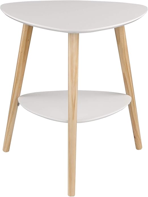 Eugad 0063zz Beistelltisch Mit 2 Ablagefache Nachttisch Nachtkommode Nachtschrank Kaffeetisch Holzbeine Mdf 50x40x55cm Weiss Amazon De Kuche Haushalt